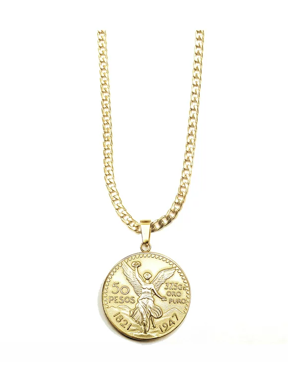 14kt Centenario Pendant & 24" Necklace Gold Plated - Dije De Centenario Y 24" Cadena