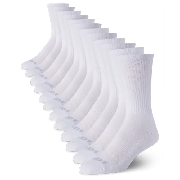 AND1 Men's Cushion Crew Sock, 12 Pack