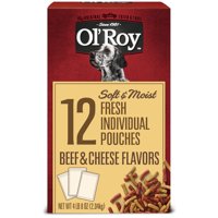 Ol' Roy Soft & Moist Beef & Cheese Flavors Food for Dogs, 12 count, 72 oz