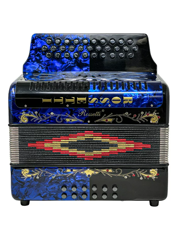 Rossetti 31 Button Accordion 12 Bass FBE Blue and Black