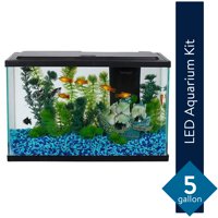 Aqua Culture 5-Gallon Glass Fish Tank LED Aquarium Starter Kit