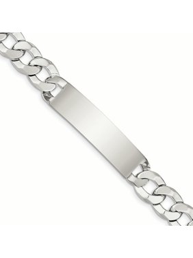 .925 Sterling Silver 12.50MM Curb Link ID Bracelet 8.50 Inches