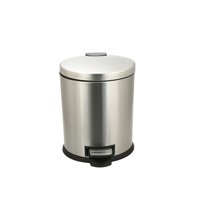 Better Homes & Gardens 1.3 gal / 5L Oval Step Garbage Can, Stainless Steel with Lid