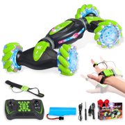 Contixo SC1 All Terrain Speed Crawler RC Stunt Car, 4WD 2.4GHz Remote Control Car Gesture Sensor Toy Cars, Double Sided Rotating Off-Road Vehicle 360 Flip with Lights Music, Kids Toy Cars, Green