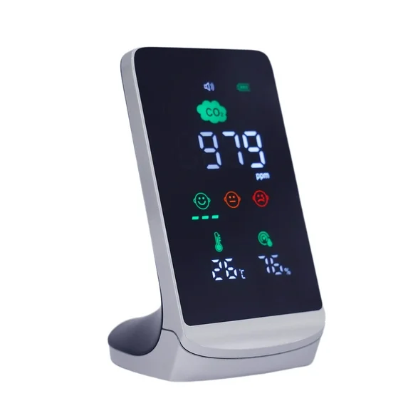 Loyalheartdy Pro Air Quality Monitor for CO2, Temperature & Humidity | LED Display Real-Time Air Monitoring for Indoor Air Quality