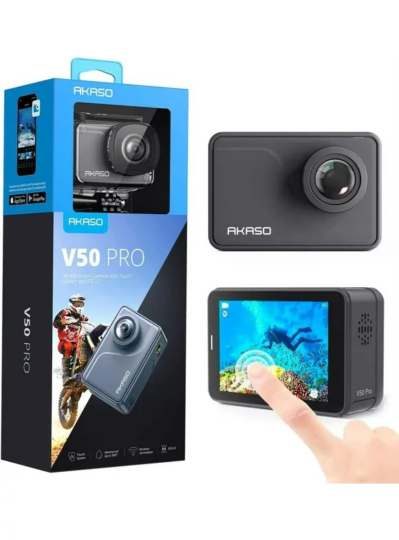 AKASO V50 Pro 4K30fps 20MP WiFi Action Camera with EIS Touch Screen 100 feet Waterproof Camera Web Camera Support External Mic Remote Control