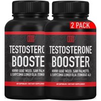 Testosterone Booster Supplement for Men - 1489mg Extra Strength Horny Goat Weed, Saw Palmetto, & Tongkat Ali - Double Dragon Organics 2 Bottles (120 Total Caps)