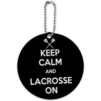 Keep Calm And Lacrosse On Sports Round Luggage ID Tag Card for Suitcase or Carry-On
