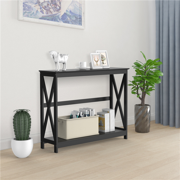 SmileMart 2-Tier X Design Wood Console Table with Shelf, Multiple Colors