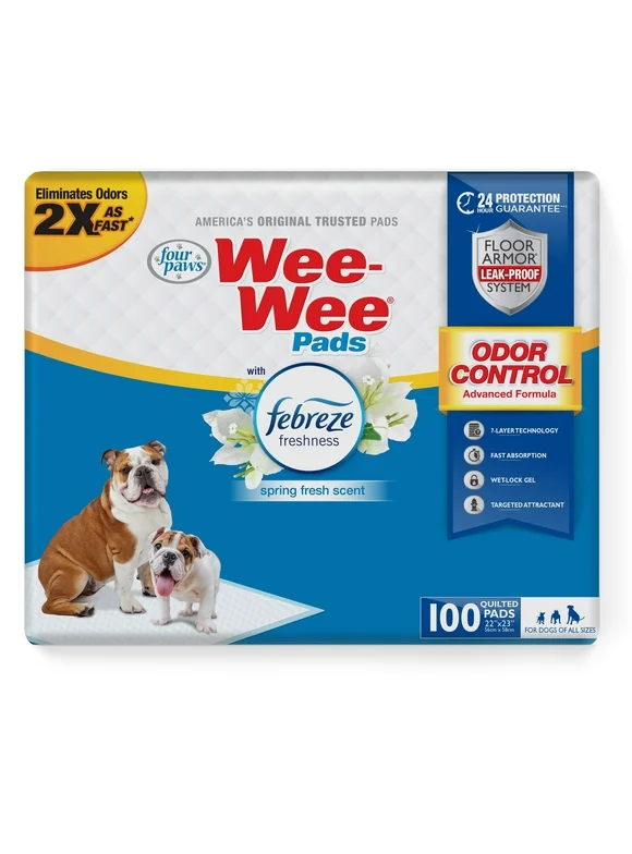 Four Paws Wee-Wee Odor Control with Febreze Freshness Pads Febreze Freshness 100 Count