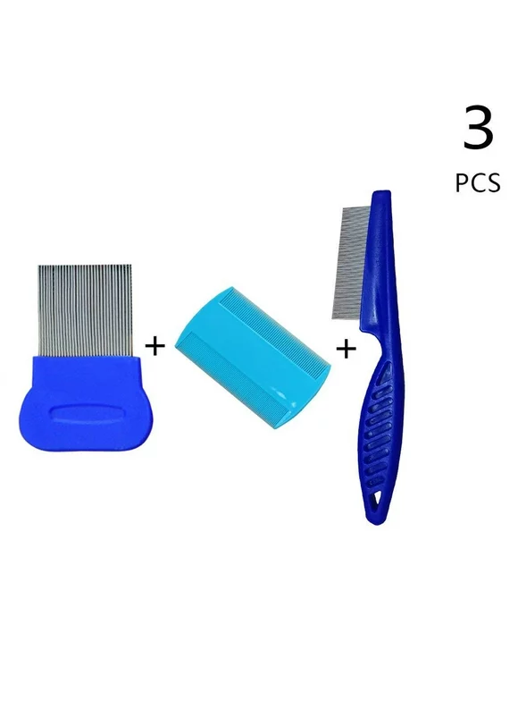 3 Pack Dog Hair Flea Comb, Stainless Pin Dog Cat Grooming Tick Lice Comb, Random Color