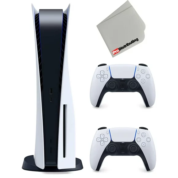 Sony CFI-1015A Playstation 5 Disc Version with Extra DualSense Wireless Controller, Black and White