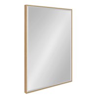 Kate and Laurel Rhodes Large Framed Decorative Rectangle Wall Mirror, 25x37 Natural Teak Finish