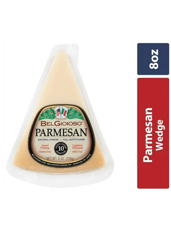 BelGioioso Parmesan Cheese Wedge Specialty Hard Cheese, 8 oz Refrigerated Plastic Packet