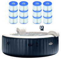 Intex Pure Spa 6 Person Outdoor Bubble Jets Hot Tub with 12 Type S1 Pool Filters