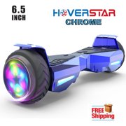 6.5" LED Wheel Hoverboard Two-Wheel Self Balancing Electric Scooter UL 2272 Certified, Chrome Blue
