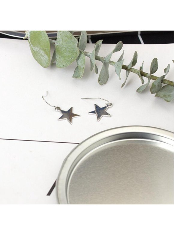 Geometric Girl Slice Cute Five-Pointed Star Earrings Plating Craft Gold Silver Dangle Earrings