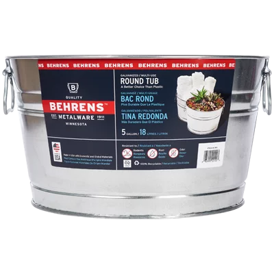 Behrens 5-Gallon Galvanized Steel Round Tub