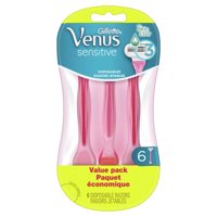 Gillette Venus Sensitive Women's Disposable Razor, 6 Count