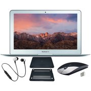 Refurbished Apple MacBook Air - 11.6-inch, Intel Core i5, 128GB SSD, 8GB RAM, 1-Year Warranty, Plus Bundle: Black Case, Wireless Mouse, Headset, and Free 2-day Shipping