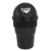 Plastic Push Lid Removable Garbage Trash Can for Home Office Vehicle Car