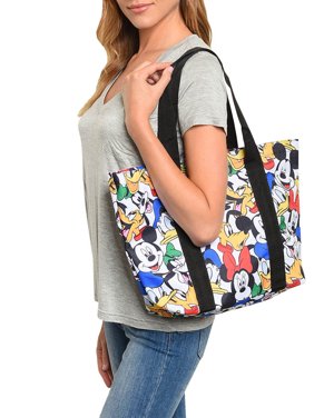 Disney Mickey Mouse Large Zippered Tote Bag Minnie Goofy Pluto Donald (Women's)