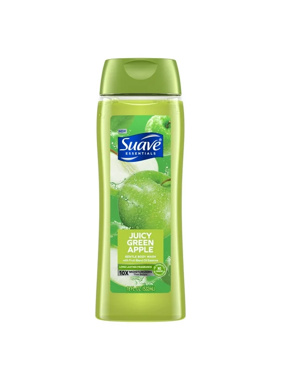 Suave Essentials Gentle Body Wash, Juicy Green Apple, 18 oz