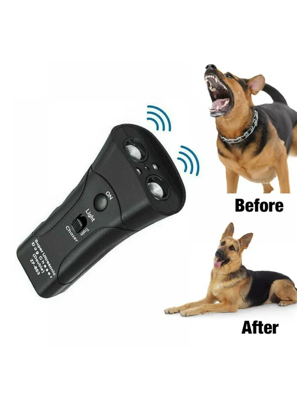 Pet Gentle Trainer Ultrasonic for Dogs, Dual Channel Handheld Pet Gentle with Led Flashlight, Safety, Outdoor, Walking