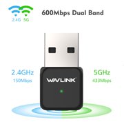 Wavlink 600Mbps Dual Band 5GHz/ 2.4GHz USB Wi-Fi Adapter Wireless Lan Antenna Network Dongle 802.11AC