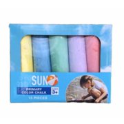 Jumbo Sidewalk Chalk - 15 Pieces - 5 Primary Colors. Boredom Buster!