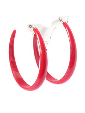 Large Red Hoop Earrings Thick Lightweight Hoop Earrings 3 inch Hoop