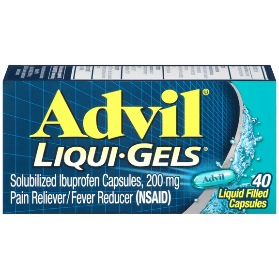 Advil Liqui-Gels Pain and Headache Reliever Ibuprofen, 200 Mg Liquid Filled Capsules, 40 Count
