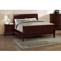 Myco Furniture Louis Philippe Bed-Color:Cherry,Size:King