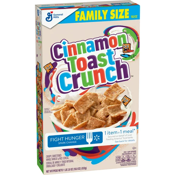 Original Cinnamon Toast Crunch Breakfast Cereal, 18.8 OZ Family Size Cereal Box