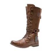 J75 by Jump Men's Decoy Stylish | Light Weight | Knee Hight | Cap-toe | Lace-up & Inside Zipper | Combat | Tactical | Army | Police | Military Boots for Men