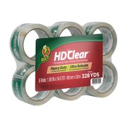 Duck HD Clear 1.88 in x 54.6 yd Heavy Duty Packing Tape, 6-pack
