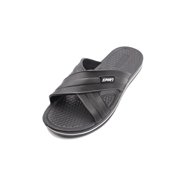 SLM Men's Casual Slide Shower Sandals Poolside Shoes Crisscross Beach Shoes