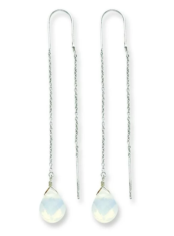 Sterling Silver Opalite Threader Earrings Jewelry