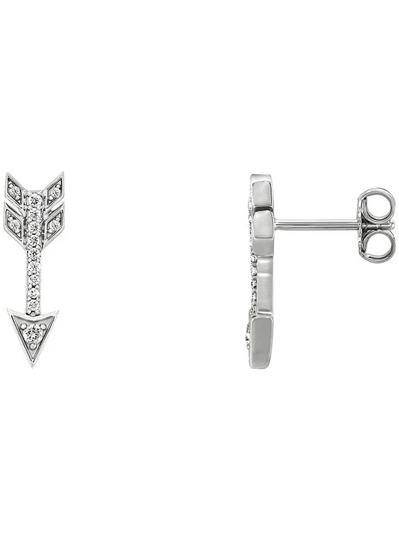 The Black Bow 5mm x 17mm 14k White Gold 1/6 CTW (G-H, I1) Diamond Arrow Earrings