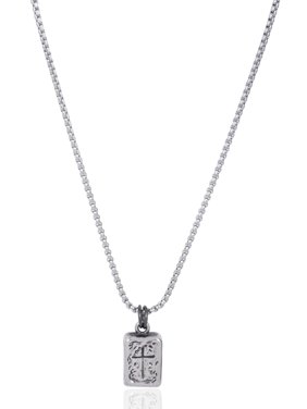 Ed Jacobs Silver Stainless Steel Cross 24" Necklace