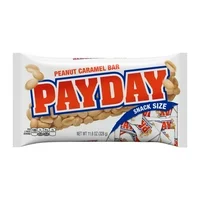 PAYDAY, Peanut and Caramel Snack Size Candy Bars, Individually Wrapped, 11.6 oz, Bag