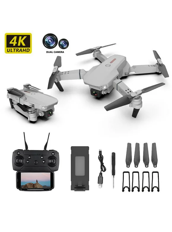 AOPOY Mini Drone RC Quadcopter Foldable Remote Control Drone with 4K Dual Cameras for Kids Beginners - Gray