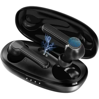XY-7 Bluetooth 5.0 Wireless Earbuds with 400mAh Charging Case, Bluetooth Headphones Built-in Mic Headset for Sports Workout Gym, in-Ear Earphone Compatible with iOS/Android Phone