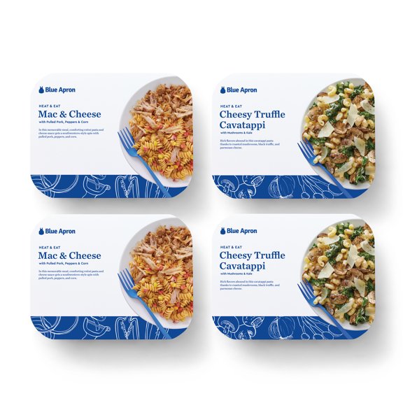 Blue Apron Heat & Eat Meal Kit Bundle: Single Servings, Microwavable Meals