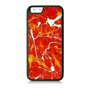 Abstract Orange Paint Splatter Print Design Black Rubber Case for the Apple iPhone 6 / iPhone 6s - iPhone 6 Accessories - iPhone 6s Accessories