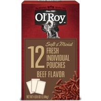 Ol' Roy Soft & Moist Beef Flavor Food for Dogs, 12 count, 4 lb 8 oz