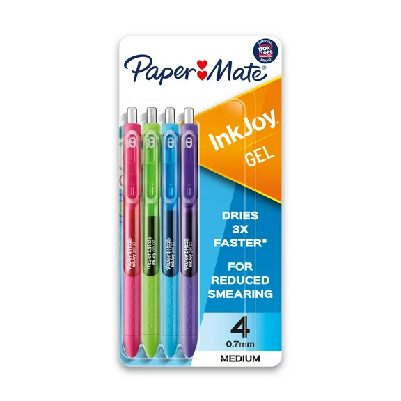 Paper Mate InkJoy Gel Pens, Medium Point, Assorted, 4 Pack
