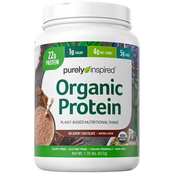 Purely Inspired Organic Plant Protein Powder, Decadent Chocolate, 22g Protein, 1.5lb
