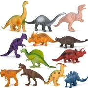 Kimicare Dinosaur Figure Toys, 7 Inch Jumbo Plastic Dinosaur Playset, STEM Educational Realistic Dinosaur Figures for Boys Toddlers Including T-Rex, Stegosaurus, Triceratops, Monoclonius, 12 Pack