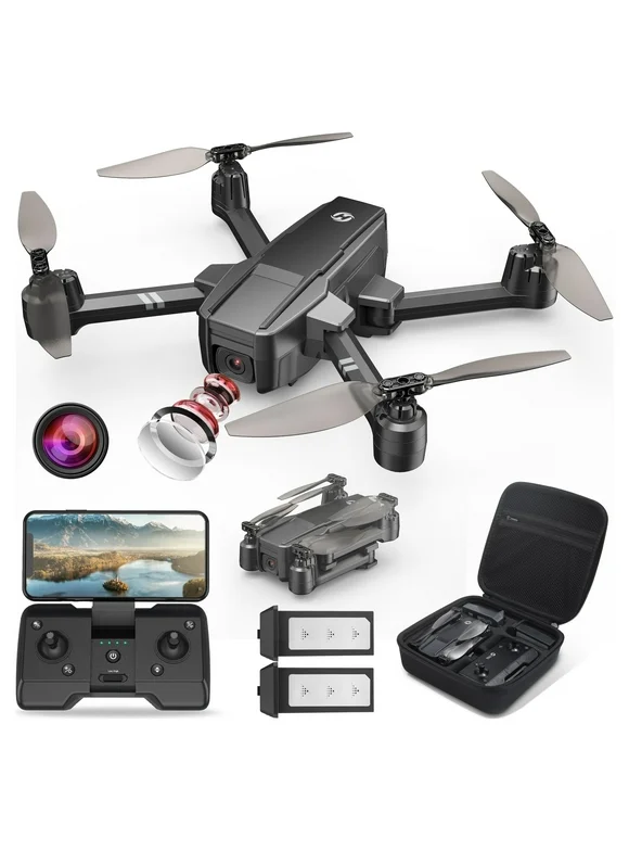Holy Stone HS440 Drone with 1080P Camera for Adults, Foldable FPV RC Quadcopter Drone with Auto Hover, Gravity Sensor and 2 Batteries for Play Outdoor